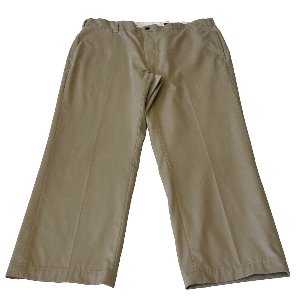 Orvis Men's Chino Khaki Pants Size 4O Tan Cotton Flat Front Slacks Trousers